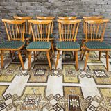 Set of 8 Baumann model bistro chairs with bars 1970
