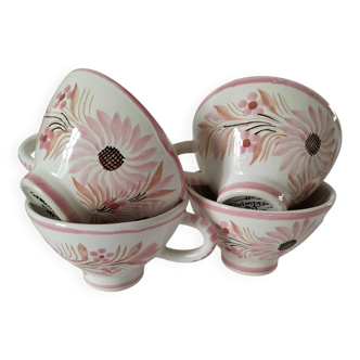 Set of 4 Henriot Quimper cups