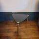 Tripod table in smoked glass – triangular top – 1950s–1960s