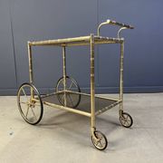 Brass faux bamboo bar cart, Orsenigo Italy, 1970s