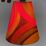 Wall lamp/scissor lamp with new shade from repurposed 1960s printed fabric by Metsovaara . Sweden 19