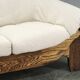 Brutalist Solid Oak and Bouclé Three-Seat Sofa, Czechoslovakia 1970s