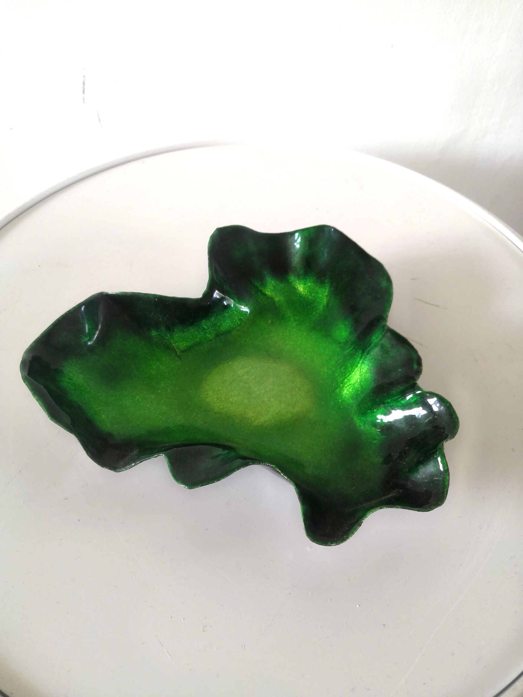 Empty pocket enamels signed Restoueix Limoges design 70s