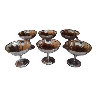 6 coupes à dessert glace en inox