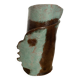 Artist's vase in glazed ceramic – abstract sculptural face