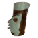 Artist's vase in glazed ceramic – abstract sculptural face