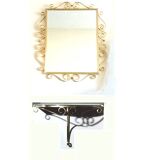 Miroir laiton doré 50s. Vintage. Hollywood Regency