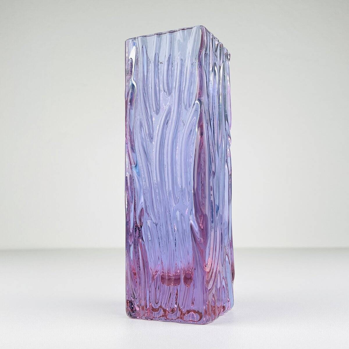 Vintage Textured Murano Glass Vase Tronchi, Italy, 1970s