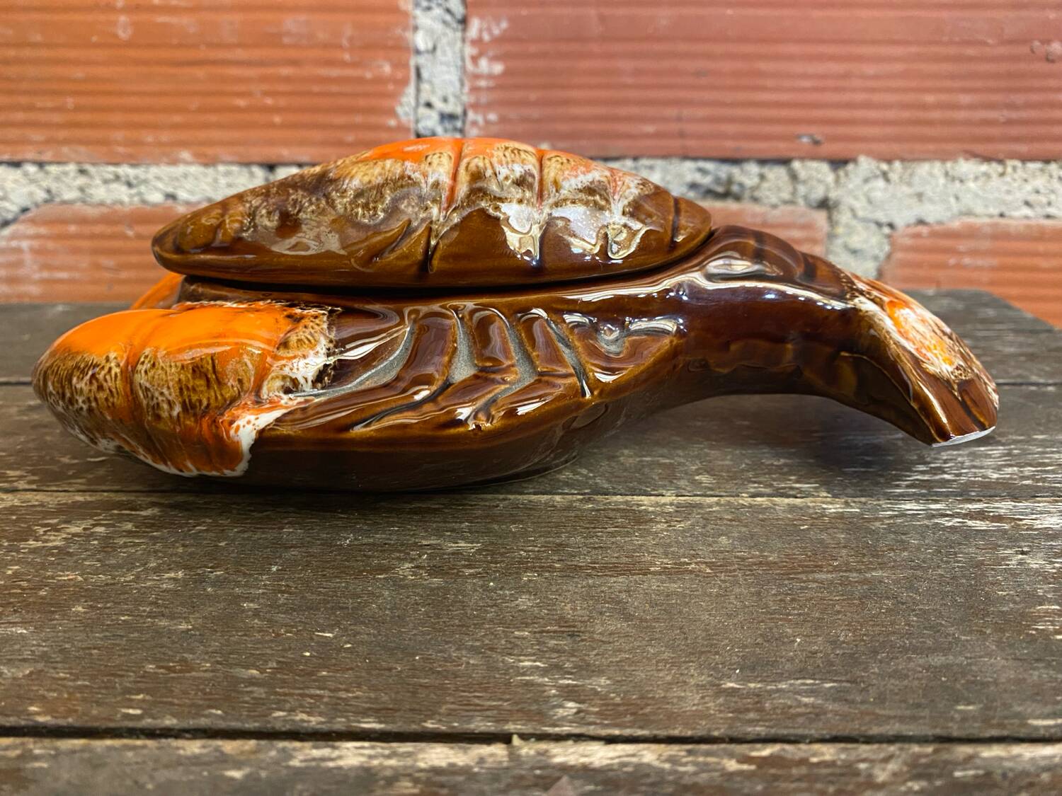 Vintage Polychrome Ceramic Lobster from VALLAURIS, France #D856
