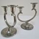 Pair of patinated tin candle holders design metawa holland 70s