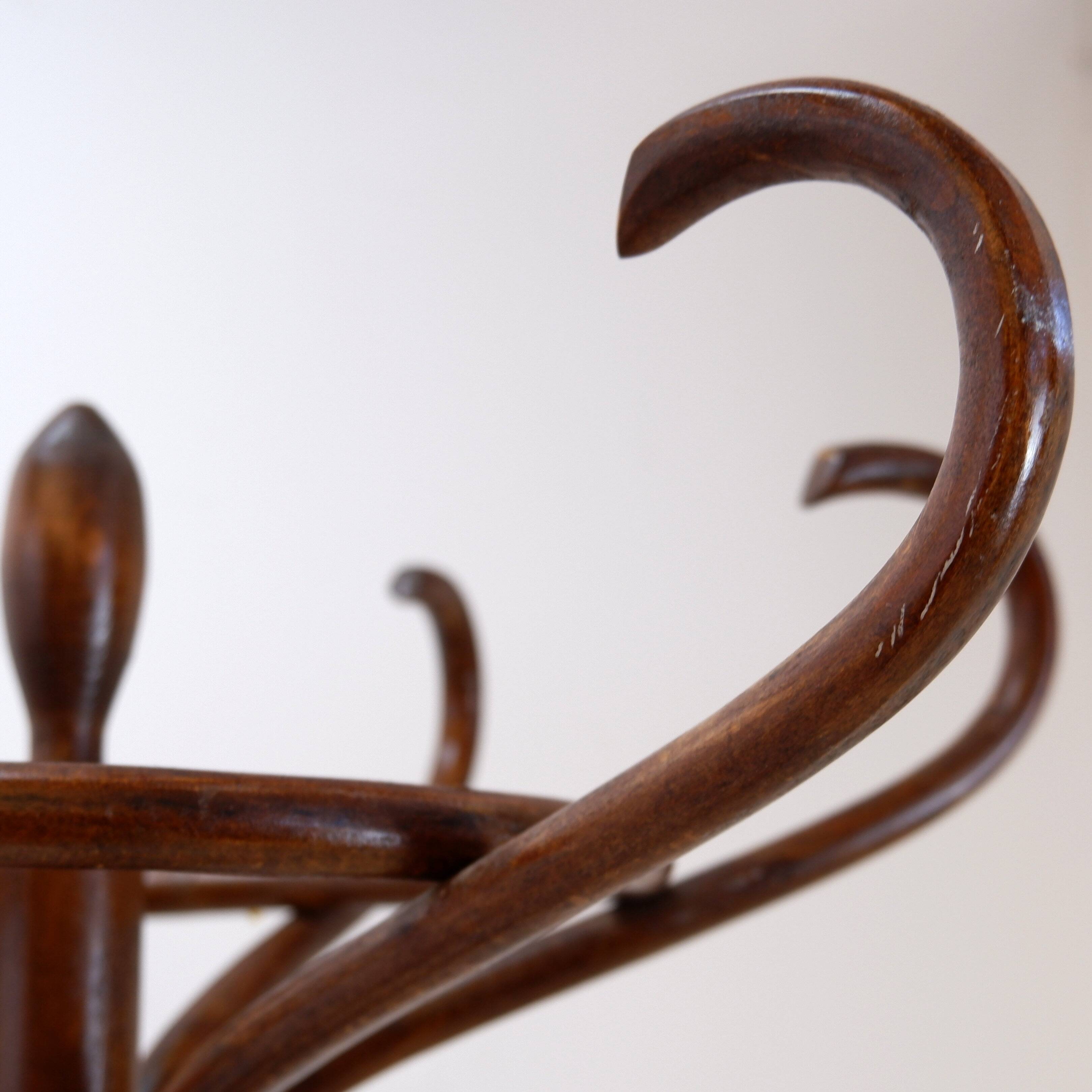 Porte manteau perroquet vintage en bois courbé