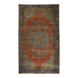 One-of-a-kind turkish handwoven vintage rug - rustic vintage charm 308x 174 cm