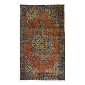 One-of-a-kind turkish handwoven vintage rug - rustic vintage charm 308x 174 cm