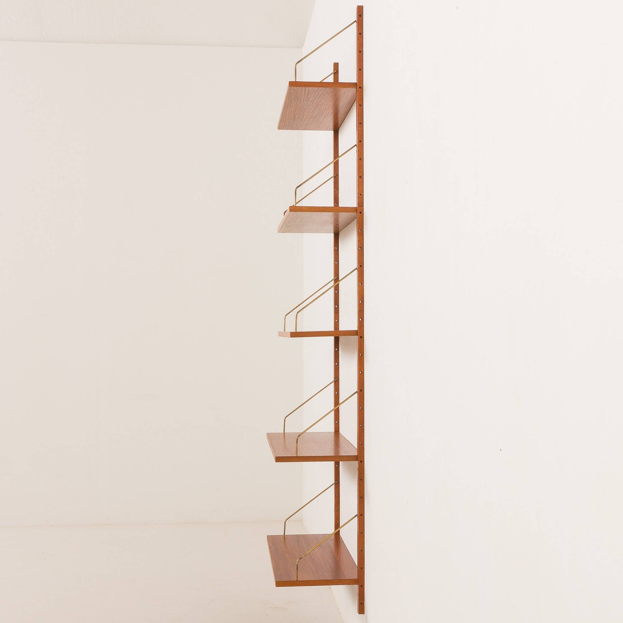 Danish teak shelving unit, set of 5 shelves, 1960s