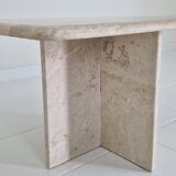 Travertine Coffee or Side Table in Teardrop Shape, Italy 1980s