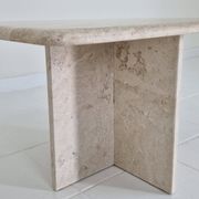 Travertine Coffee or Side Table in Teardrop Shape, Italy 1980s
