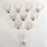 Art Deco liqueur set, glass & silver-plated metal ARGIT