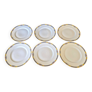 Set of 6 flat plates Bernardaud Limoges – Art Deco – A713