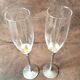 Set of 2 crystal champagne flutes