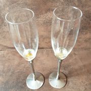 Set of 2 crystal champagne flutes