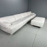 Leather 5-seater sofa "Fiandra" by Vico Magistretti for Cassina, 1970, Italy