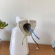 Art Deco ceramic wall sconce with swan neck and opaline glass