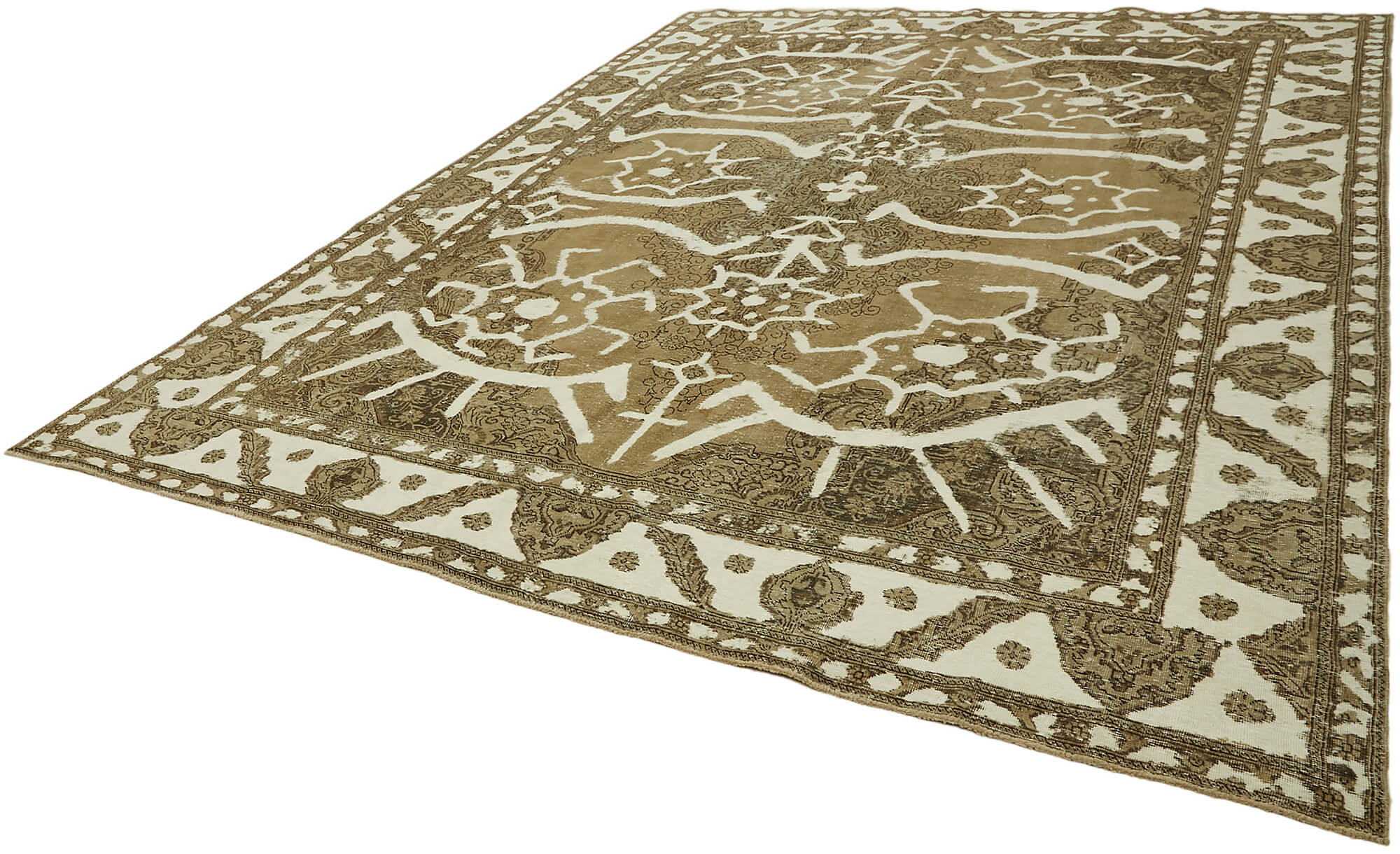 1970s 283 cm x 388 cm beige wool carpet