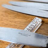 6 Christofle silver-plated metal knives