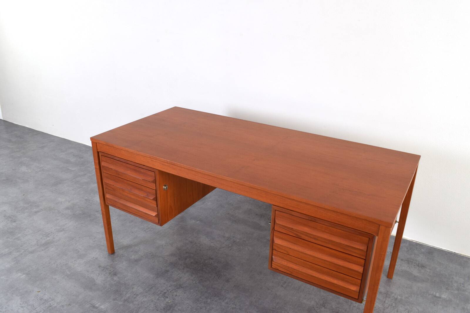 Mid-Century Teak Executive Desk by Torbjørn Afdal for Bruksbo, 1960s.