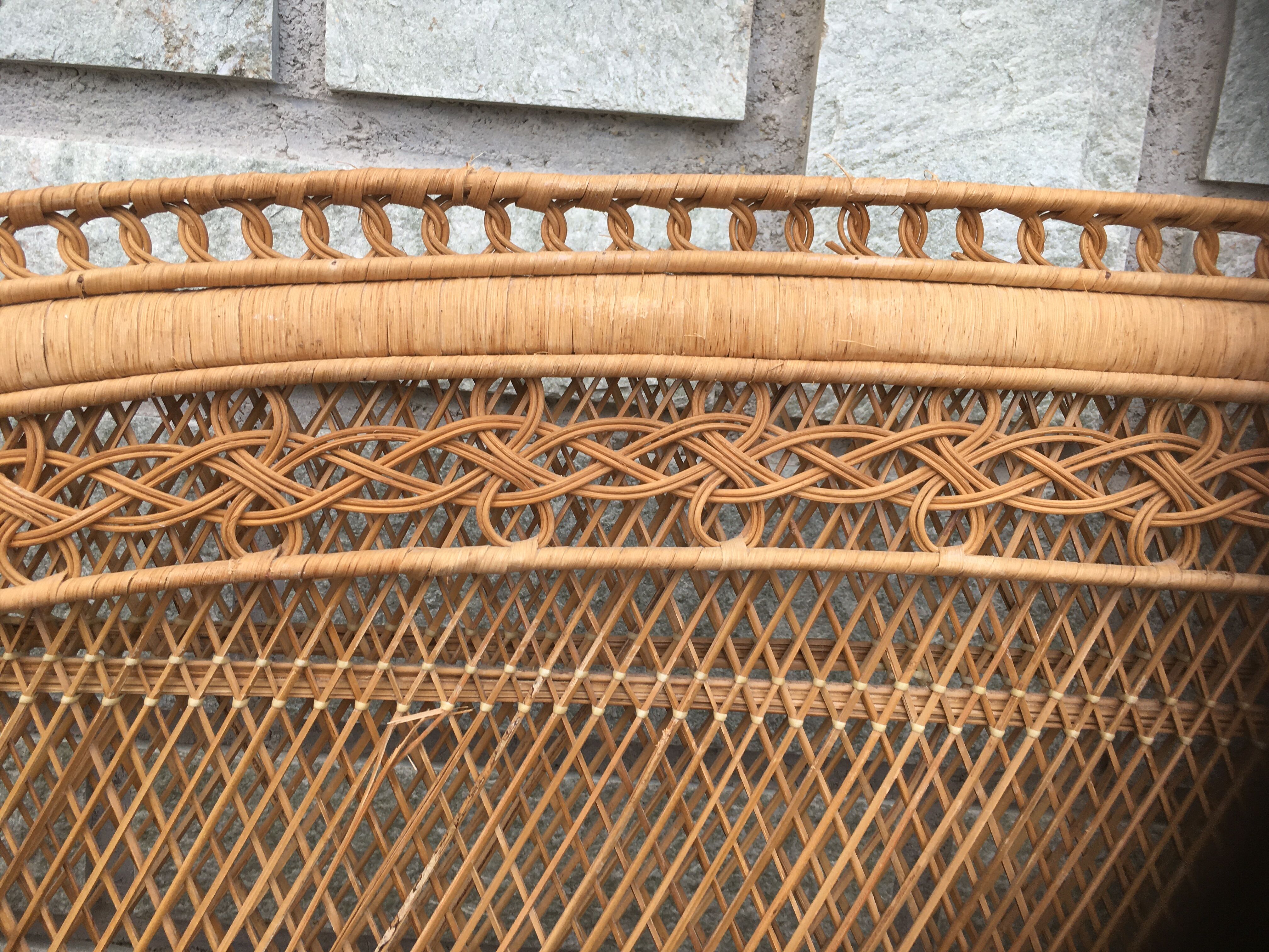 Vintage rattan headboard from the 1970s