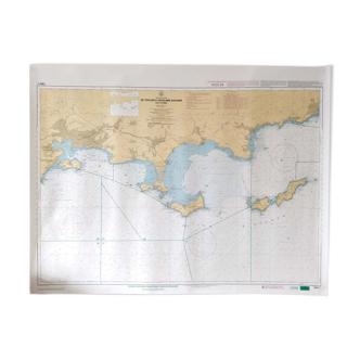 Marine map south coast of France Toulon and its islands 119x90cm