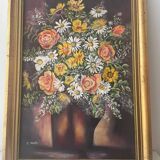 Large framed flower painting