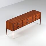 Italian sideboard or chest of drawers in teak Italy 1960