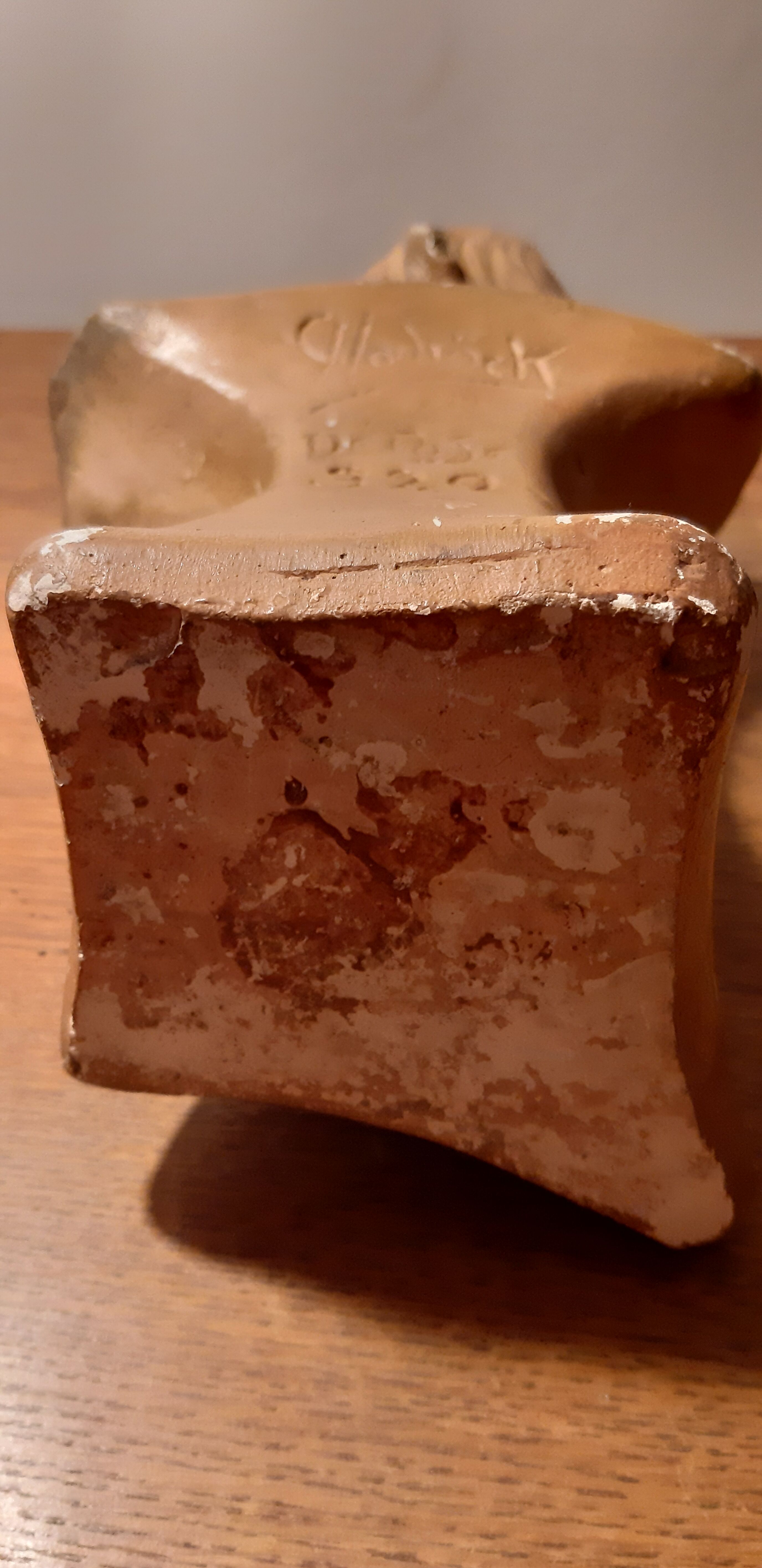 Bust in old plaster 1900 Art Nouveau signed Hochoch