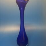 Vase bleu Murano vase soliflore meulé