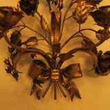 Pair of gilt double wall candleholders by Hans Kögl, 1960s