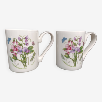 2 mugs Botanic Garden Portmeirion, faïence anglaise