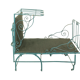 Foldable metal daybed with new webbing and upholstery