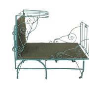 Lit de jour en métal pliable avec nouvelle sangle et rembourrage