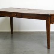 antique French oak dining table with 3 drawers and an exquisite patina