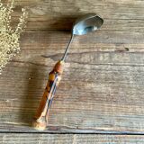 Stainless steel and bamboo ladle