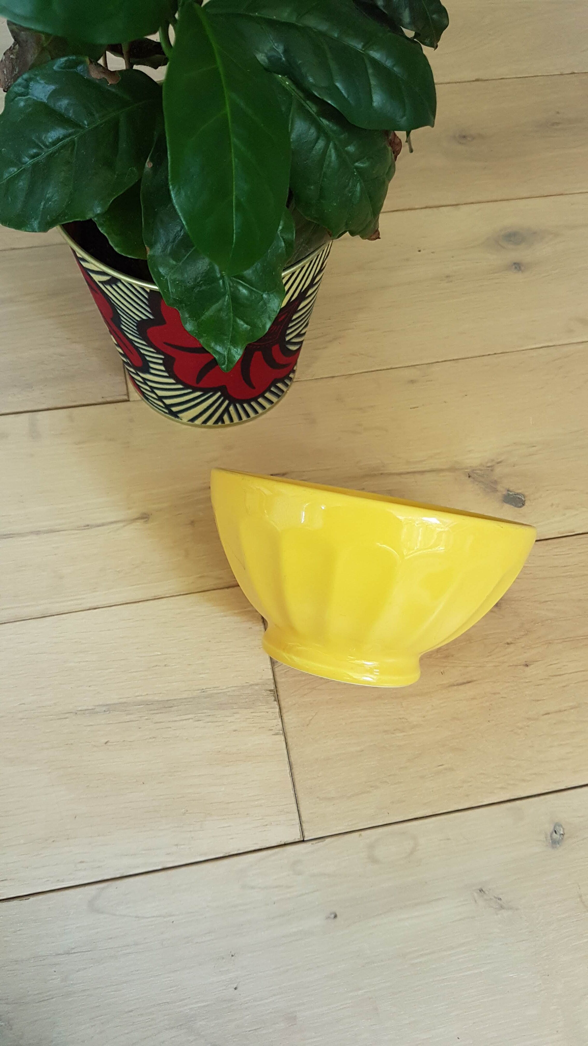Yellow ceramic bowl