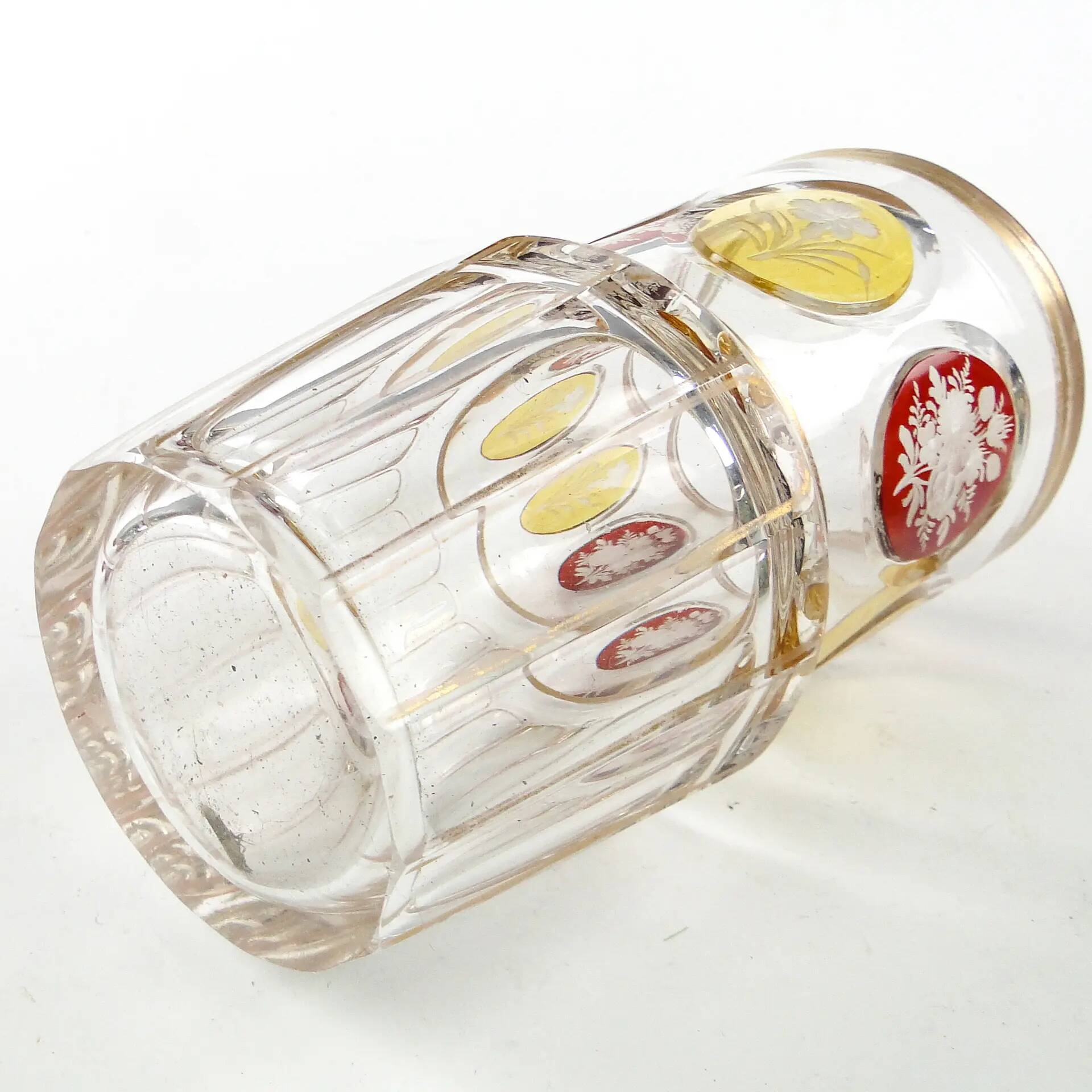 Verre Biedermeier, cristal, Bohême, République tchèque, 19e siècle