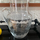 Large engraved crystal jug for orangeade