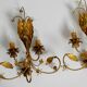 Paire d'appliques florales en verre de Murano Regency, années 1980