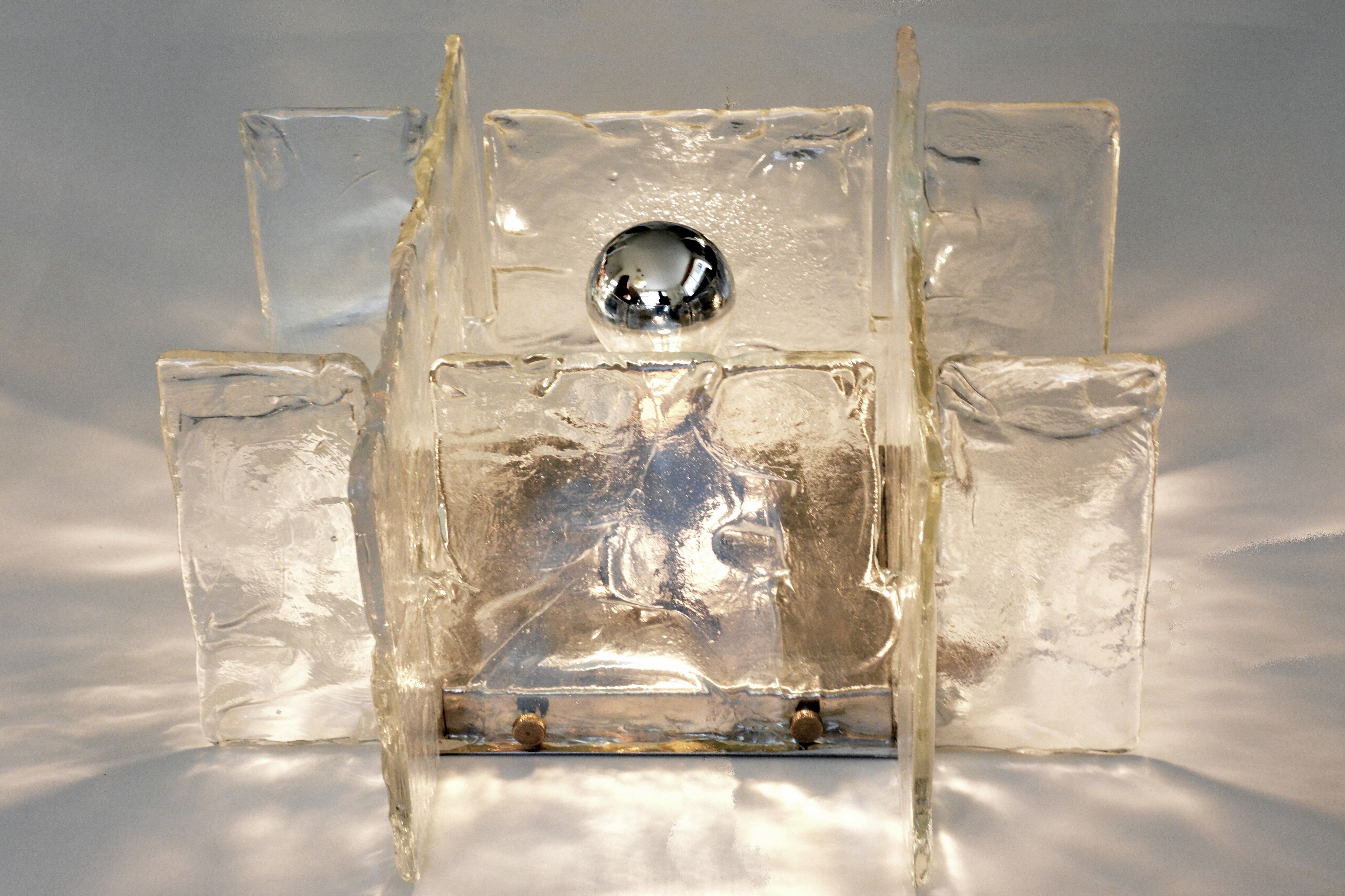 Illuminated glass sculpture by Carlo Nason 70s