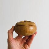 Small round wooden empty pocket box