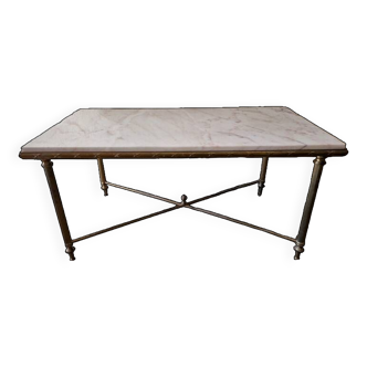 Coffee table - In bronze and white marble top - Louis XVI style, neo-classical