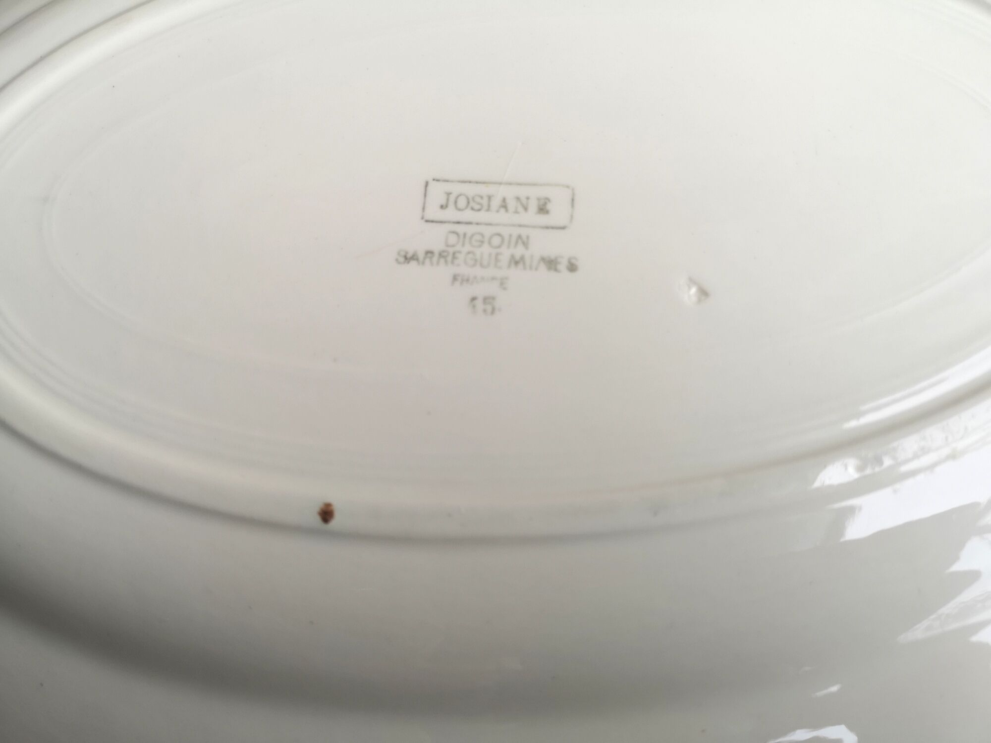 Oval dish Digoin Sarreguemines collection Josiane