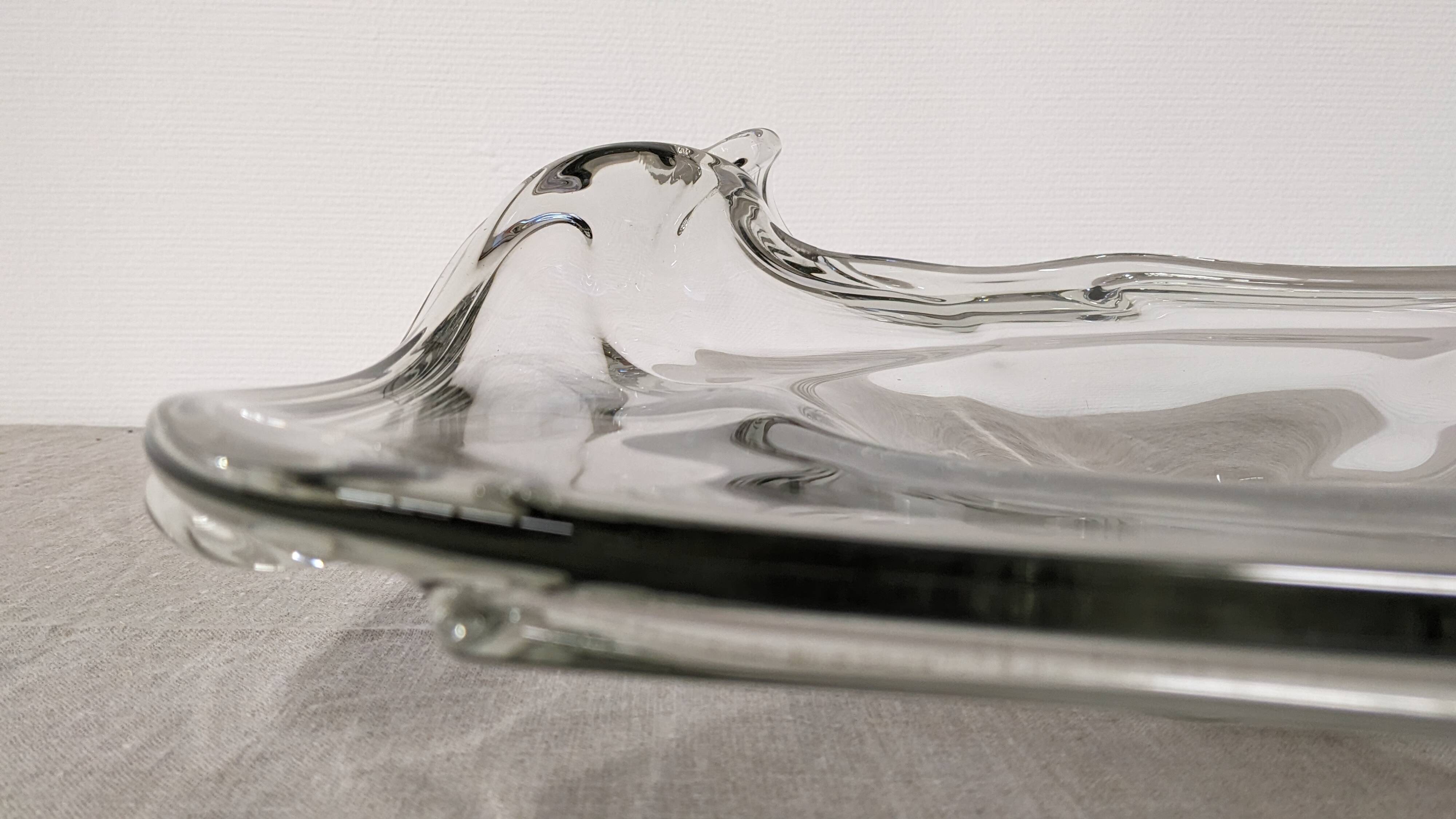 Fruit bowl or XXL pocket emptier in Murano glass, Italy circa 1970.